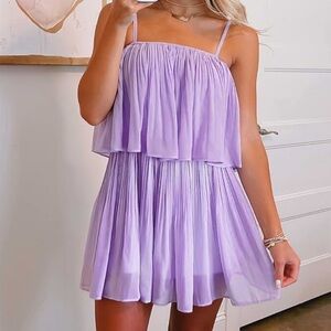 Summer Romper Dress Spaghetti Strap Pleated Fashion Short Jumpsuit Outfits
